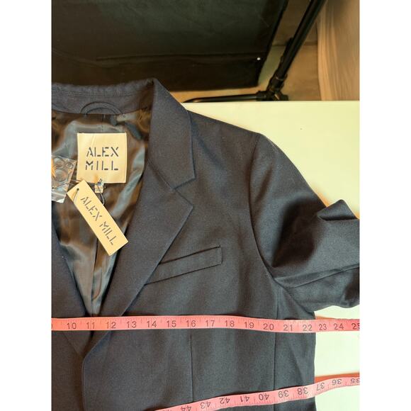ALEX MILL Soho Blazer Wool Womens XL Dark Navy Blue NEW Wool Minimalist Career - Picture 10 of 11